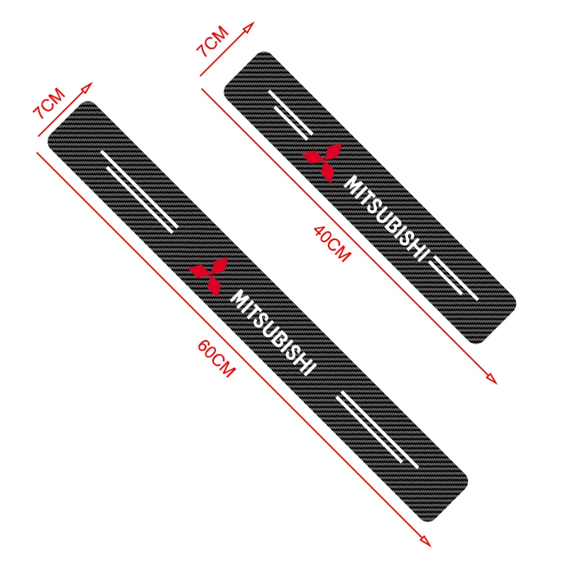 Car Door Plate Carbon Fiber Threshold Protector Sticker For Mitsubishi ASX Lancer Pajero Outlander L200 EVO Lancer Car Styling