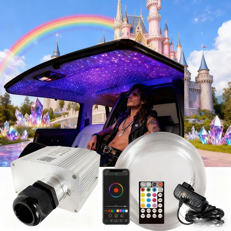 

Optical fiber lamp Twinkle Star ceiling kit Bluetooth APP Smart Control Starry Car LED Light Kid Room Ceiling factory outlet new