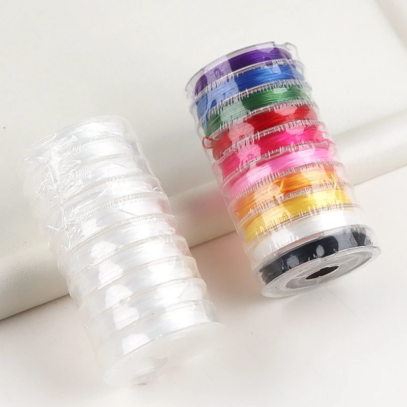 

10 рулонов/набор, эластичный эластичный шнур с кристаллами, разноцветная нить для бисера для самостоятельного изготовления ювелирных изделий, браслет, аксессуары для ожерелья