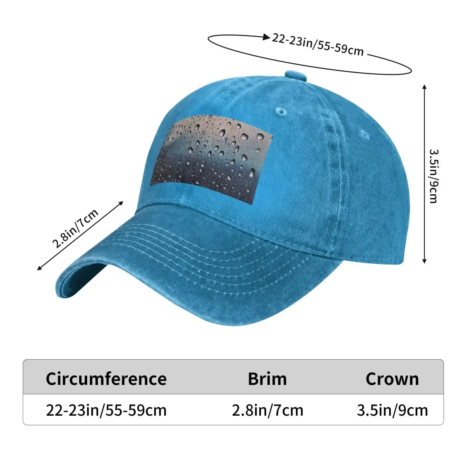 Rain Drops On Glass Baseball Cap for Men Women Washed Cotton Denim Dad Hat Adjustable Baseball Hat