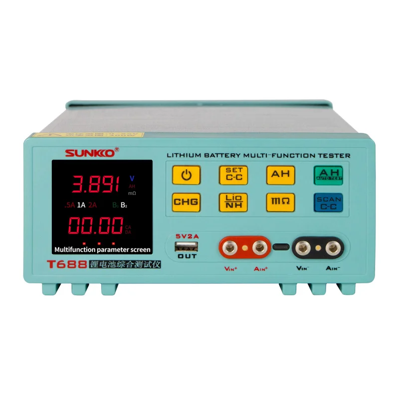 SUNKKO T-688 Comprehensive Lithium Battery Capacity Voltage Internal Resistance Charge and Discharge aging Tester