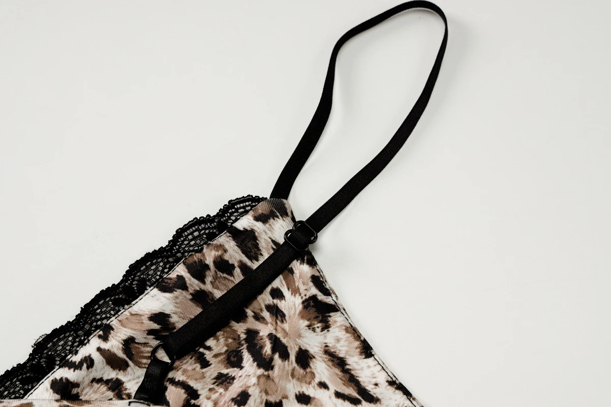 Hugcitar Leopardenmuster V-Ausschnitt Sexy Slips Krawatte Schleife Rückenfrei Crop Camis Top Sommer Damenmode Y2K Outfits Strand Urlaub Club – Detail 7