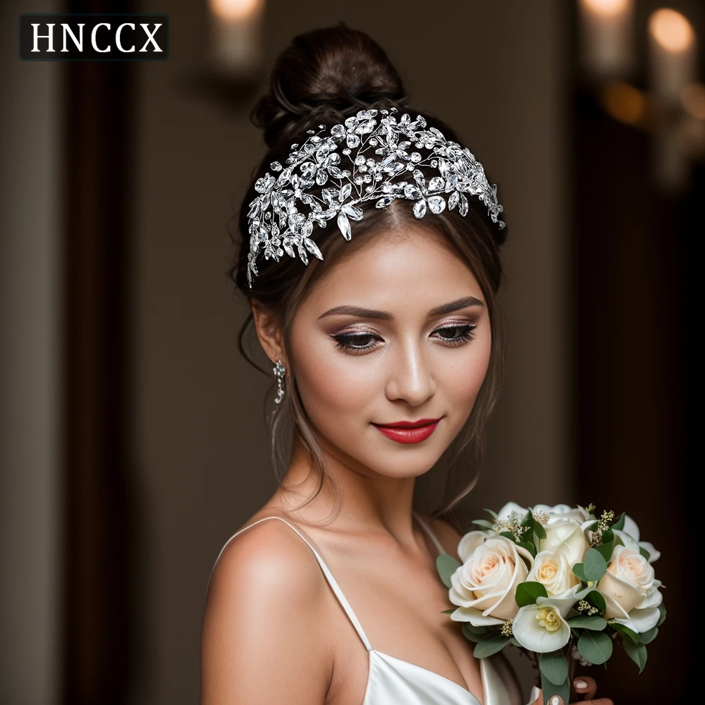 HNCCX Handmade Bride Headband Hair Accessories Shining Wedding Crystal Headpiece Bridal Hair Ornament for Party Tiaras CP661