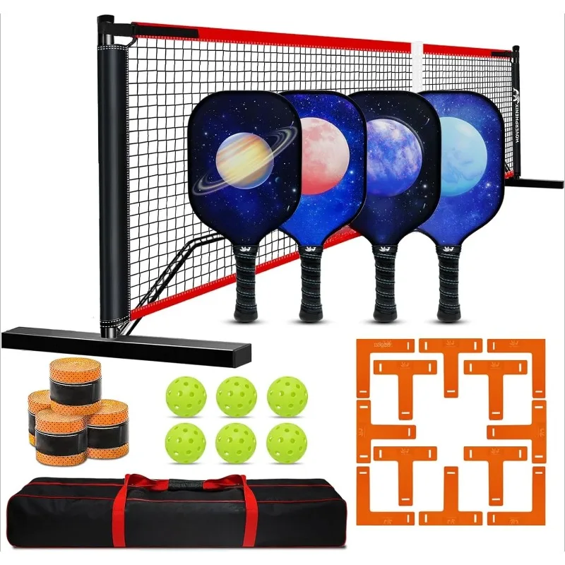 

Pickleball Net For Driveway, Portable Pickleball Net System With Regualtion Size 22FT Pickle Ball Net, Outdoor Pickleballs, Carr