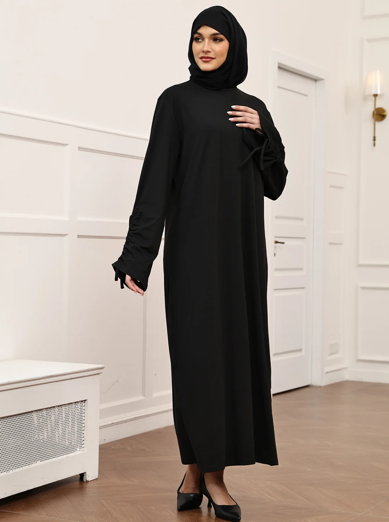 Eid Mubarak Djellaba Vestido Hijab Feminino Muçulmano Abaya de Dubai Caftan Turco Robe de Ramadan Jalabiya Femme Musulmane Vestidos