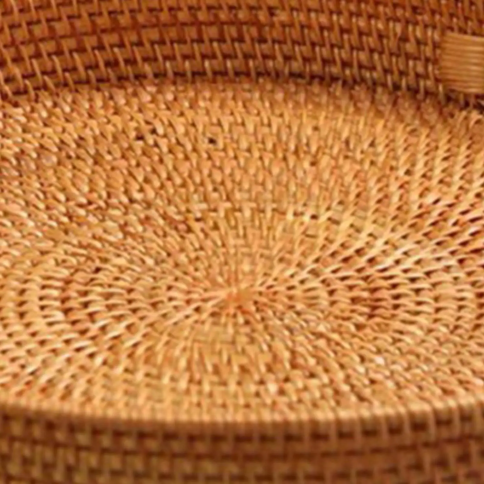 Plateau de service en rotin avec décorations tressées - Plateau décoratif pour le rangement