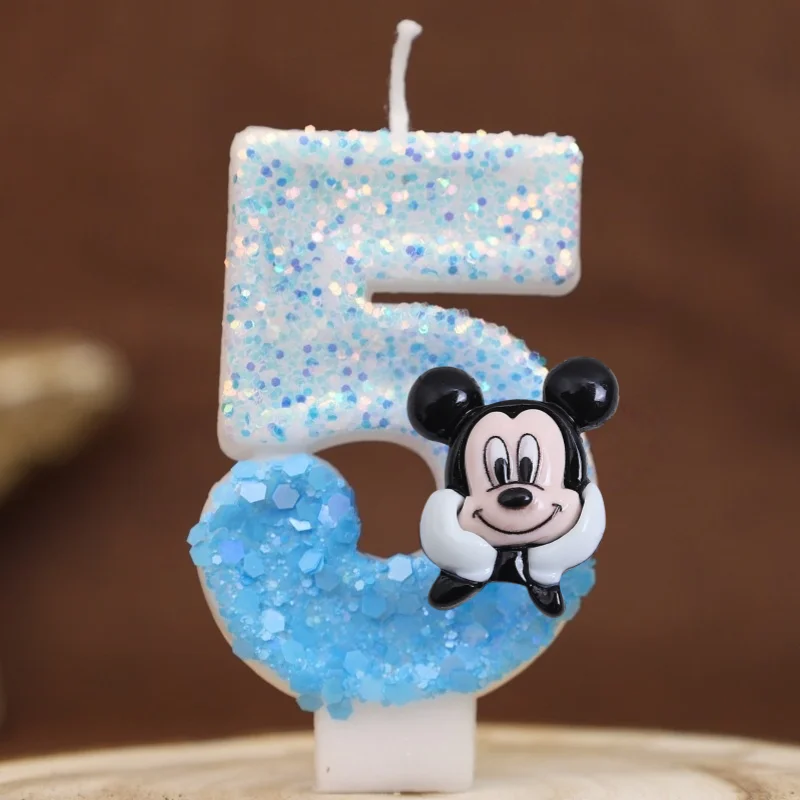 Hot Happy Birthday Number 0-9 Candles Cartoon Mickey Minnie Mouse Candle Cake Cupcake Topper Party Decoration Supplies DIY Gifts image 3