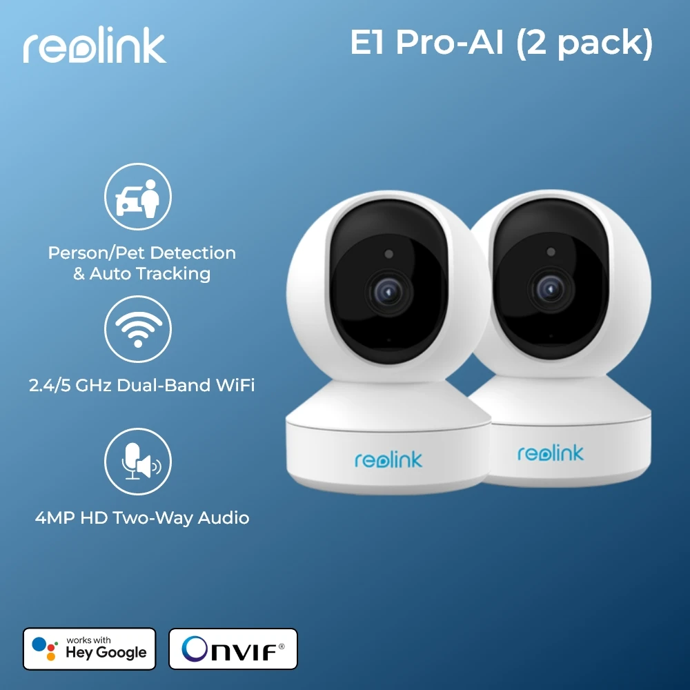 

Reolink 4MP Baby Monitor Pan/Tilt WiFi Camera 2.4G/5G 4MP HD WiFi Video wireless Camera Indoor Home Security IP Camera E Series