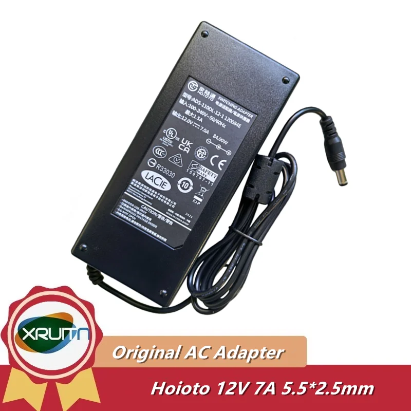 100% Genuine For Lacie Power Supply HOIOTO ADS-110DL-12-1 120084E 12V 7A 84W 5.5x2.5mm Power AC Switching Adapter Charger