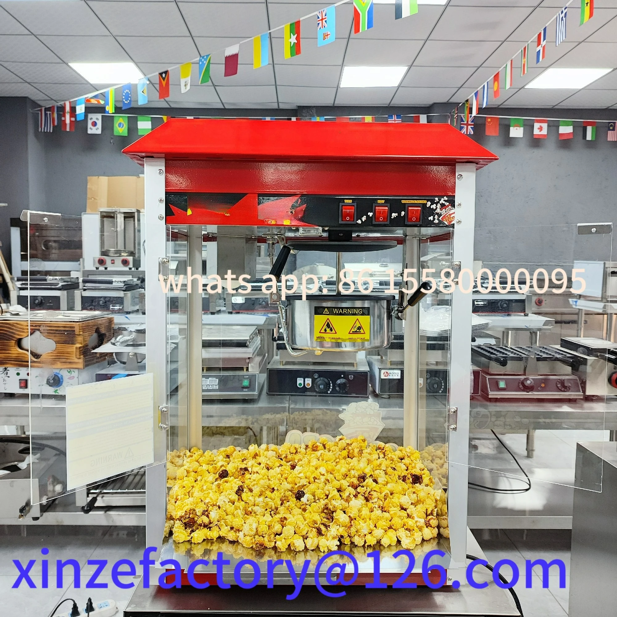 تخصيص المصنع مباشرة الكهربائية التلقائي صانع الفشار آلة صنع الفشار آلة تجارية