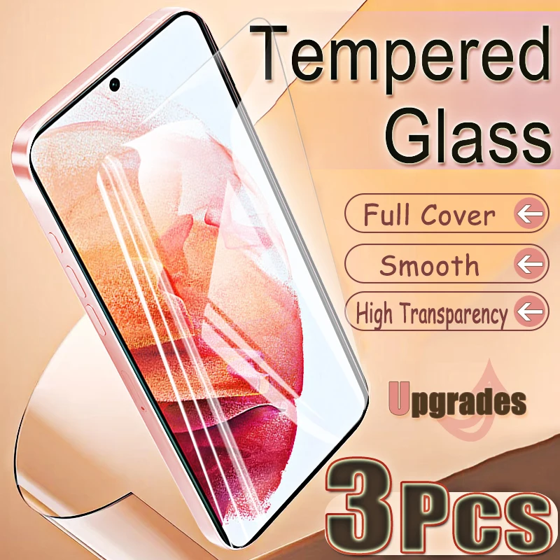 Upgrade 3-teiliger Fingerabdruck-Entsperrschutz 9H Gehärtetes Glas für Samsung Galaxy S21 5G S 21 Anti-Explosions-HD-Displayschutzfolie