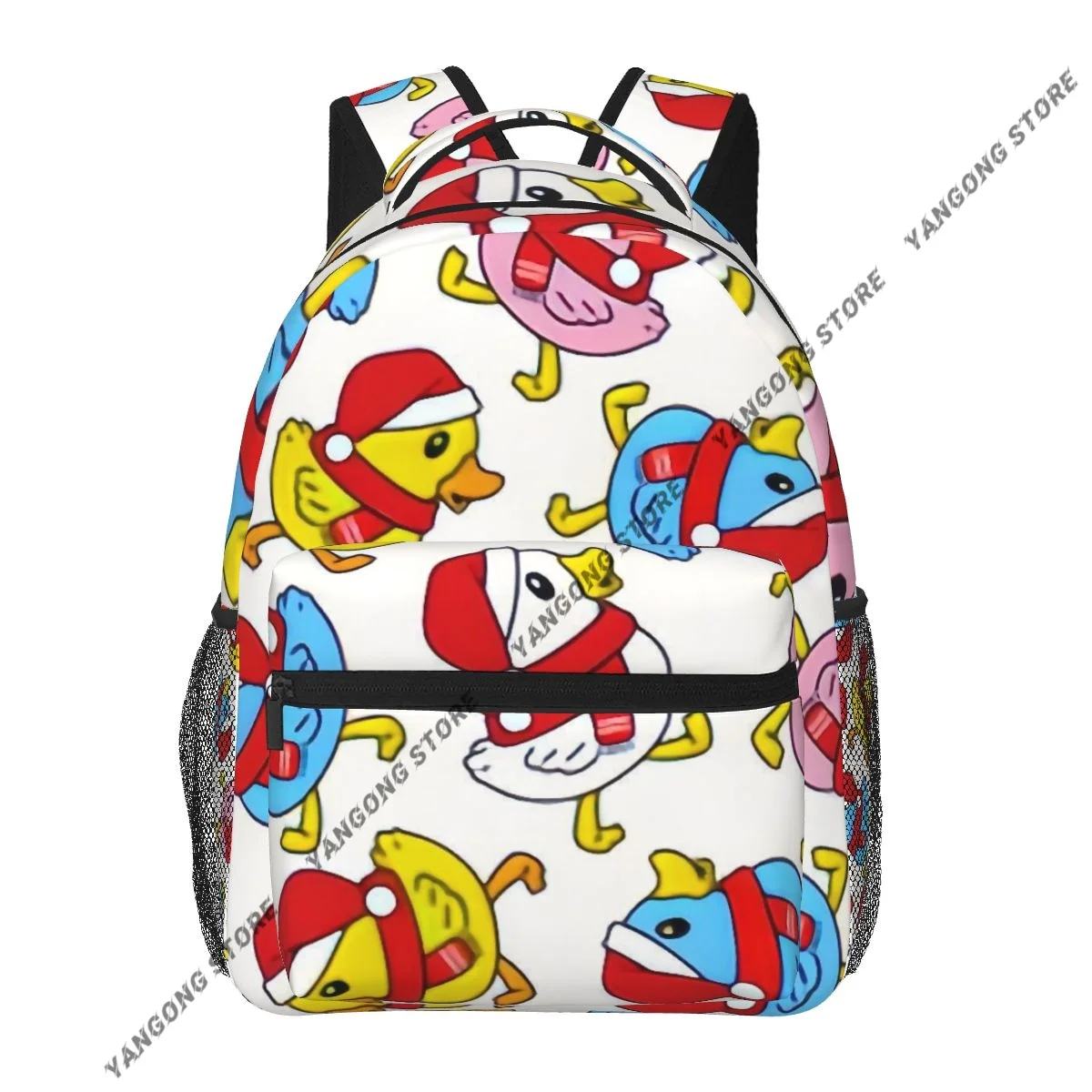 

Teenager Bookbag Backpack Travel Bag Duck Santa Claus Hat Christmas Print Backpack For Laptop School Bags