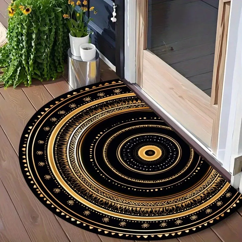 Round Braided Spiral Texture Wear Resistant Dirt Trapping Anti Slip Front Entrance Doormat