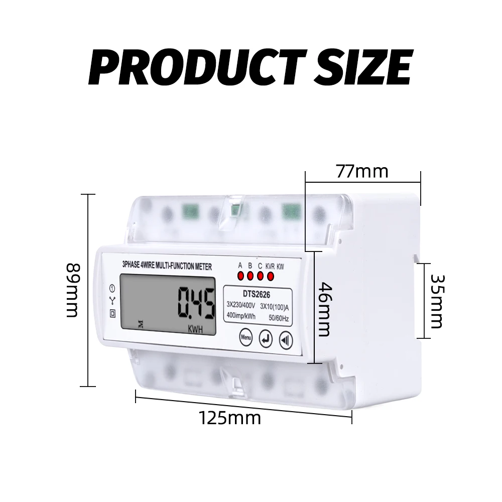 Trójfazowy czteroprzewodowy wielofunkcyjny cyfrowy miernik energii watowej wyświetlacz LCD watomierz napięcia kWh 380V 3X10 100A AC