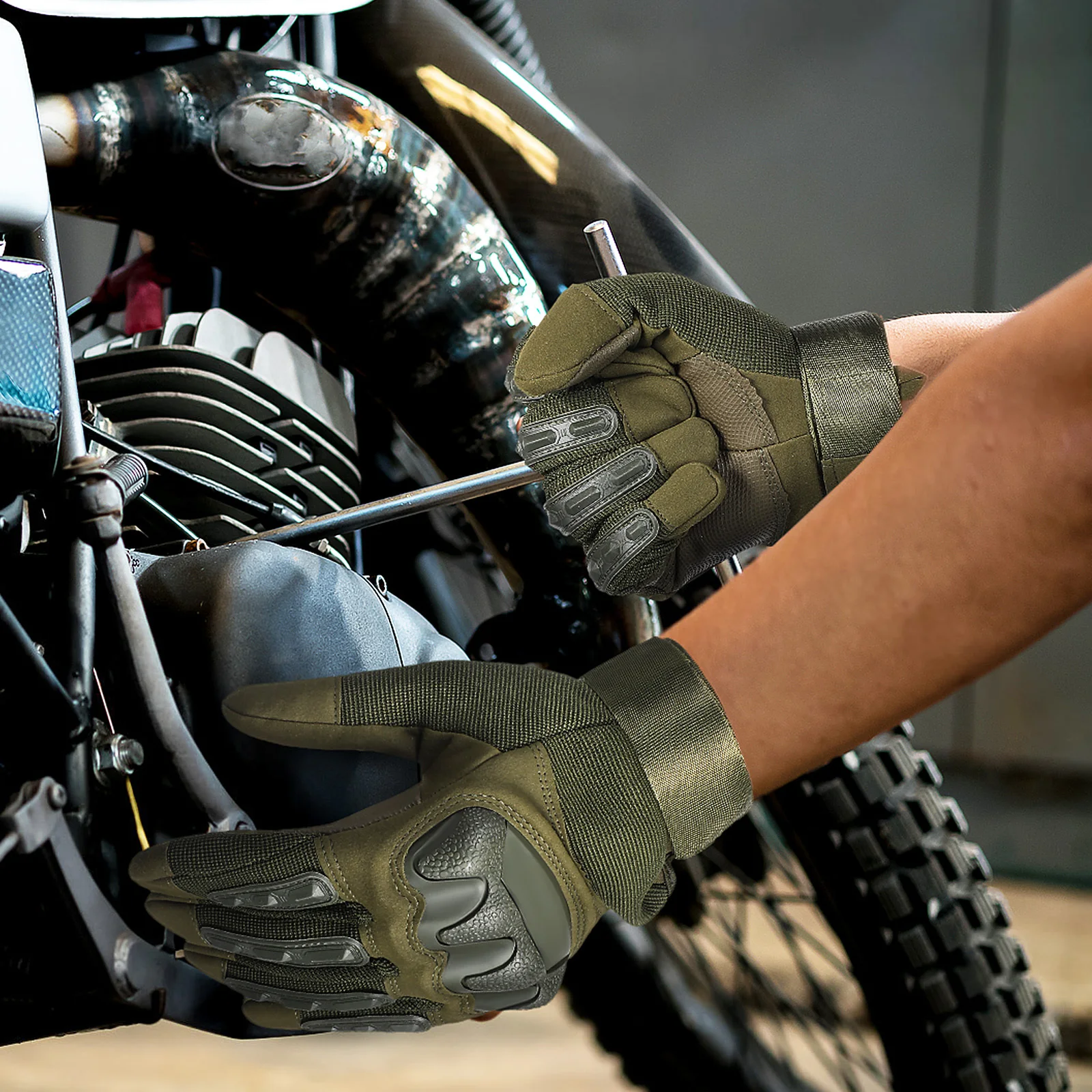 

1 пара перчаток для мужчин Xl: Мотоцикл Велоспорт Охота Пеший туризм Альпинизм Спорт на открытом воздухе Верховая езда Работа Безопасность Полный