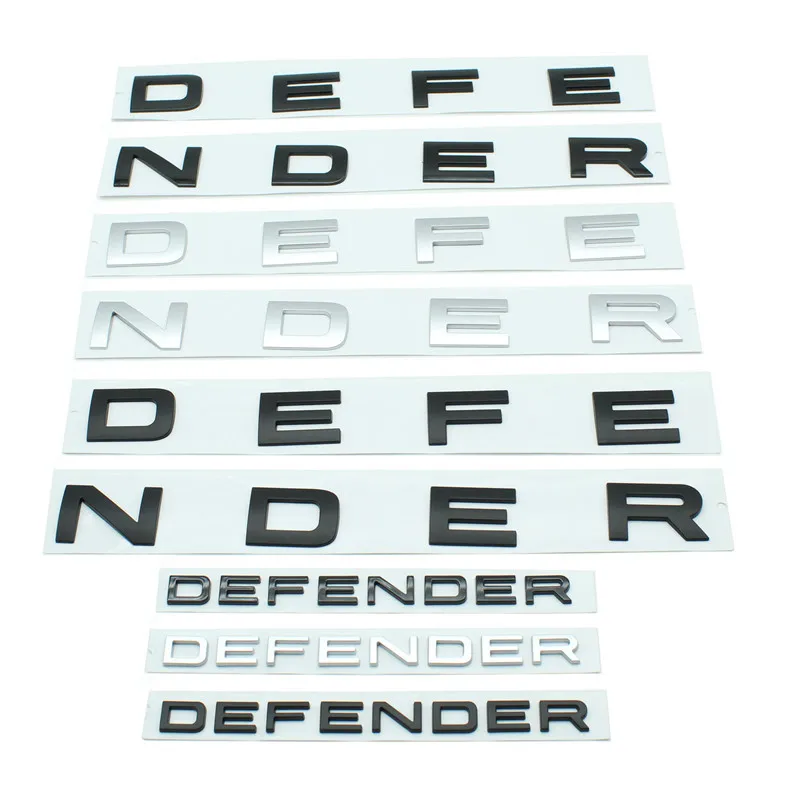

3D ABS Logo DEFENDER Letters Sticker Decal Car Trunk Badge Front Hood Bonnet Emblem For Defender Auto Accessories