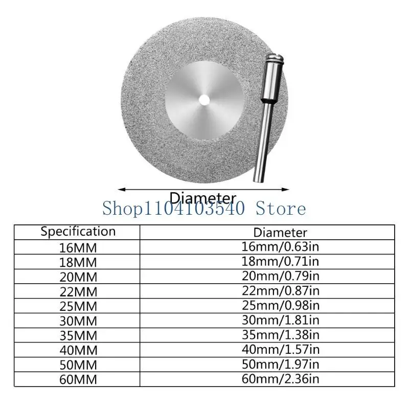 02dc 10pcs Diamond Cutter Cutter Metal Brasiling Fertal Cutting Discos Conjunto 16-60mm