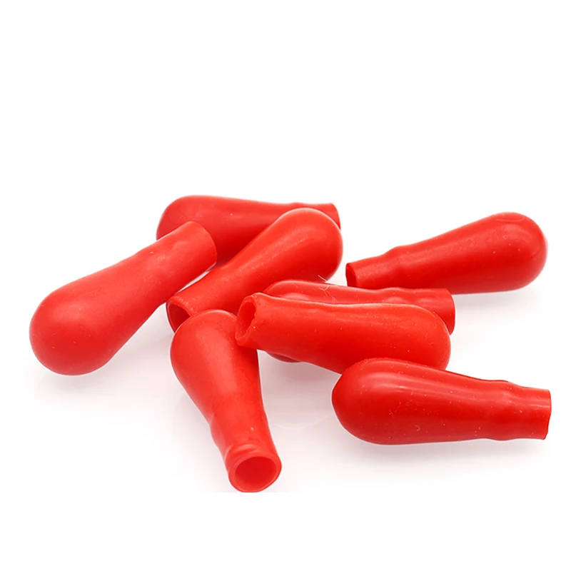 200pcs/bag Latex Glass Dropper Cap Rubber head dropper Matching Red Leather Head