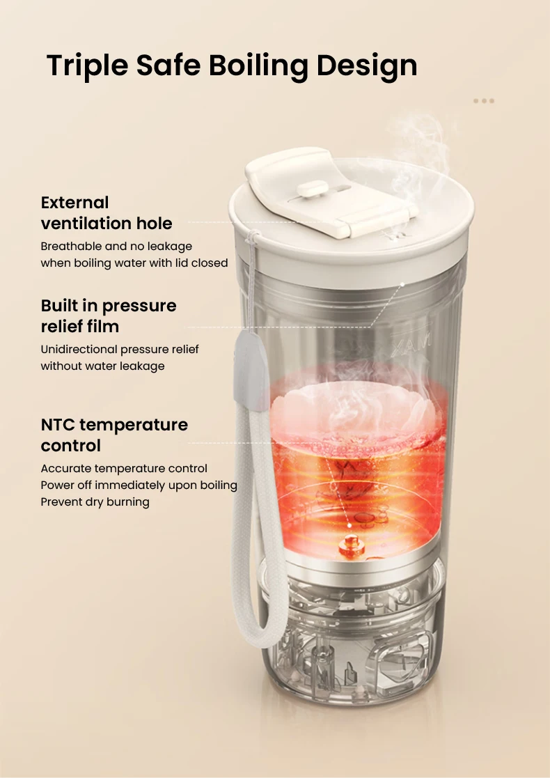 Philips Electric Kettle Bottle 400ml Electric Heating Cup NTC Temperature Control 110V-240V Thermos Cup
