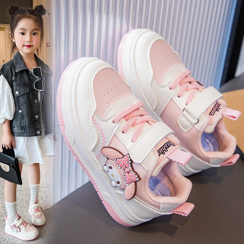 Child Sneakers Cute Cartoon Girl Sneakers Anime Sanrios Spring Autumn Kawaii Cartoon New Casual Shoes Soft Bottom Anti-Slip