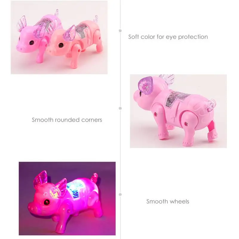 Walking Pig Toy corda elettronica tirando animali domestici con camminata leggera e musica giocattolo interattivo per animali domestici maiale regalo animato per ragazzi e ragazze