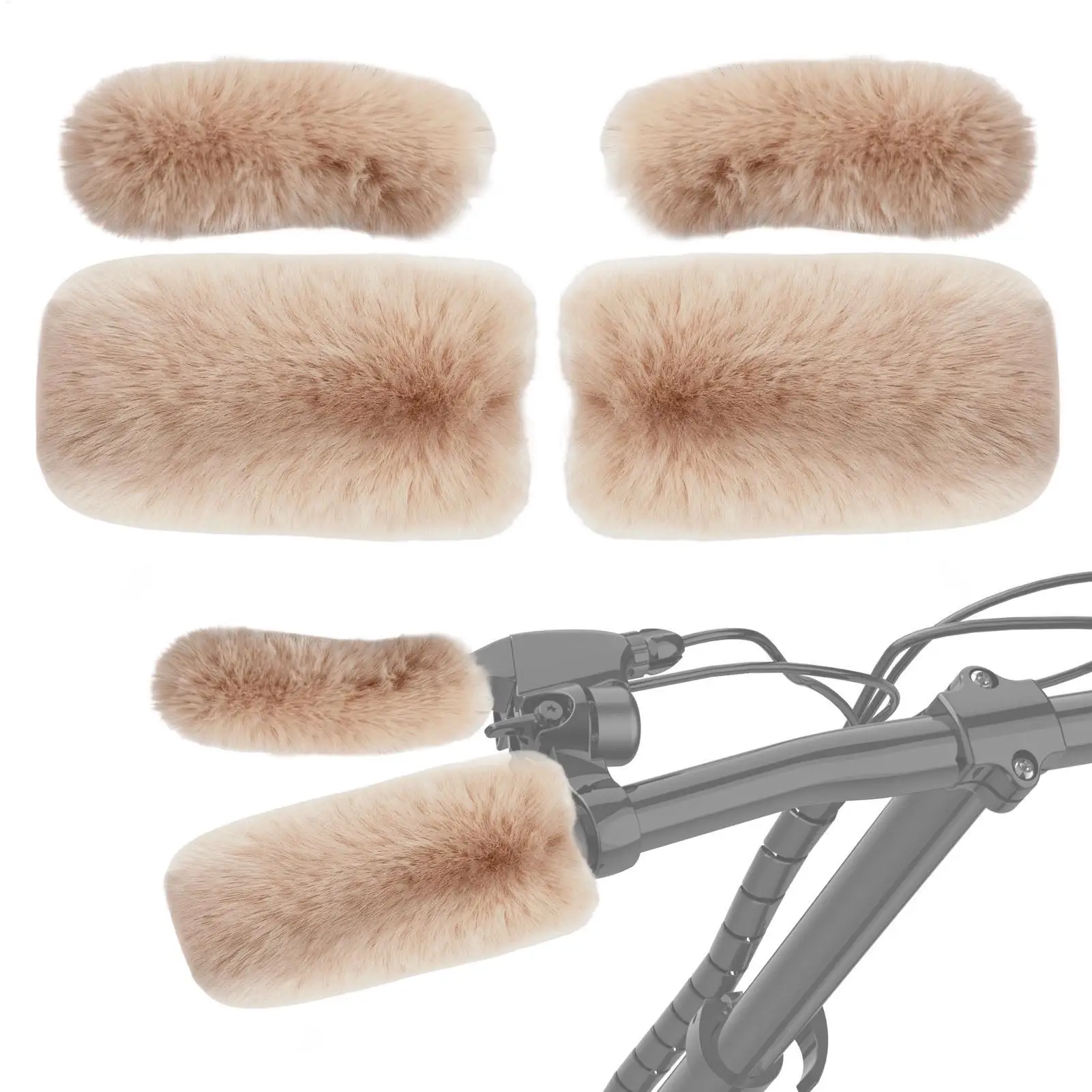 

Bike Handle Cover Plush Hand Guard Windproof Handlebar Grip Cover For Motorbike Riding Snowmobile Atv Winter Summer Cycling