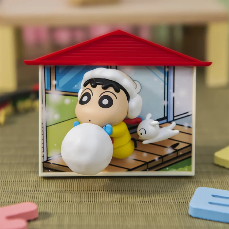 MINISO صندوق أعمى لعبة تلوين شين تشان Nohara سلسلة المنزل صندوق أعمى لطيف مغناطيس الثلاجة لعبة أطفال هدية عيد ميلاد #5