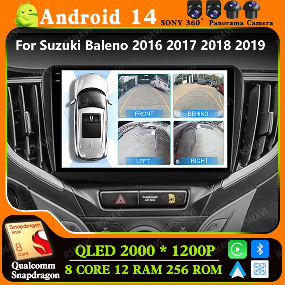 

Andoird 14 Автомобильный радиоприемник для Suzuki Baleno 2016 2017 2018 2019 DVD BT Viedo Player Wireless Carplay Auto 2 DIN Navigation DSP Stereo