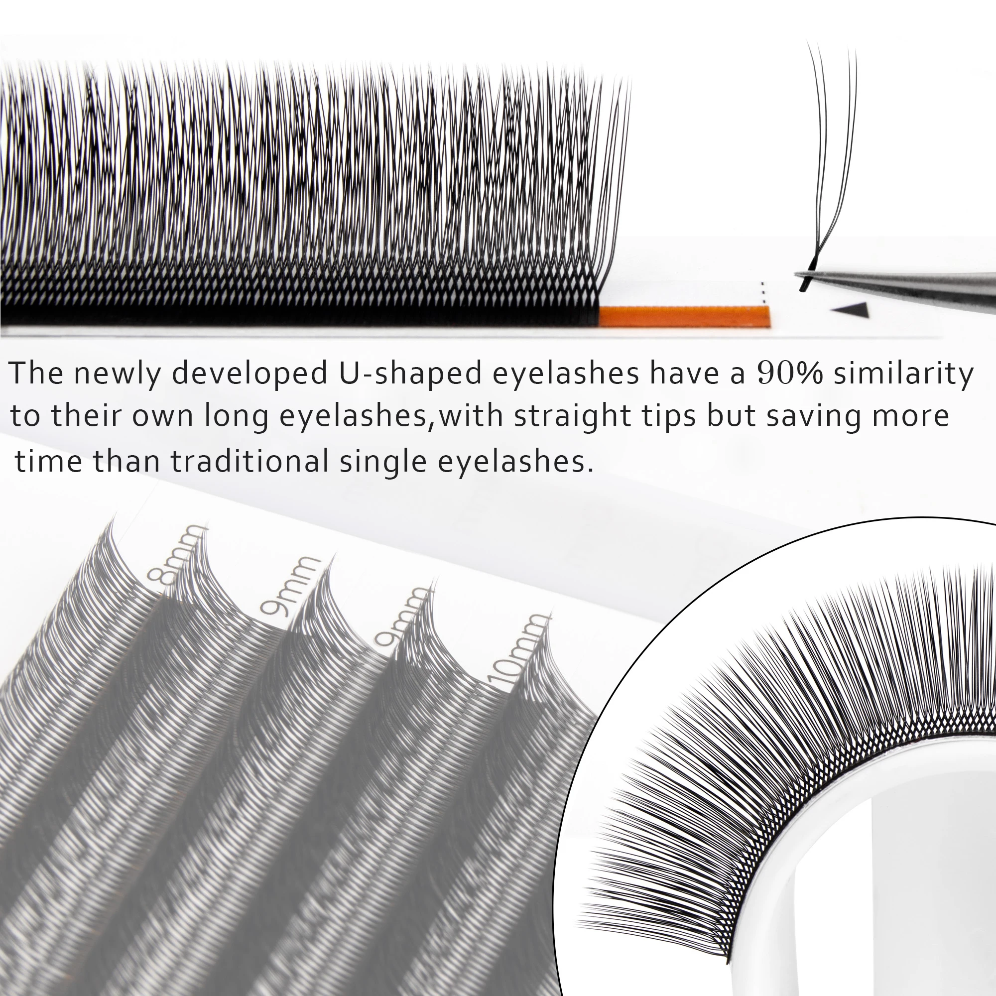 Befer Beauty Natürliche falsche Wimpern U-Wimpernform Superweiche Wimpern C/D 8-15 mm Wimpernverlängerung Lieferant Hochwertiger Großhandel – Detail 2