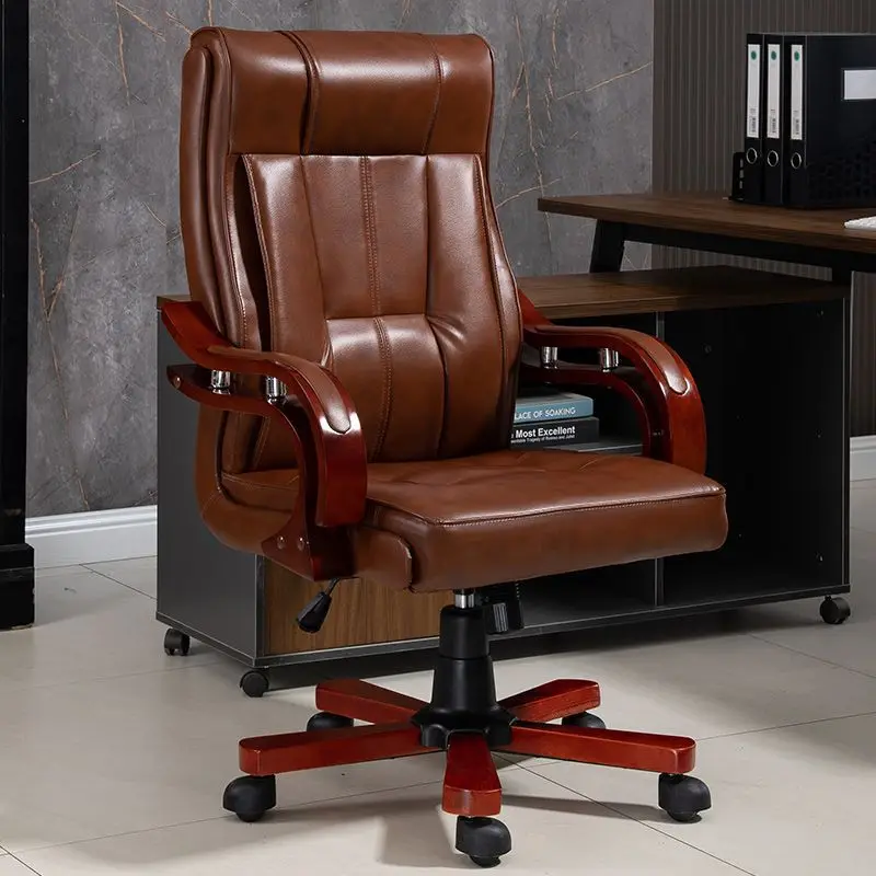 High-end installation-free business office chair home study computer chair cowhide
