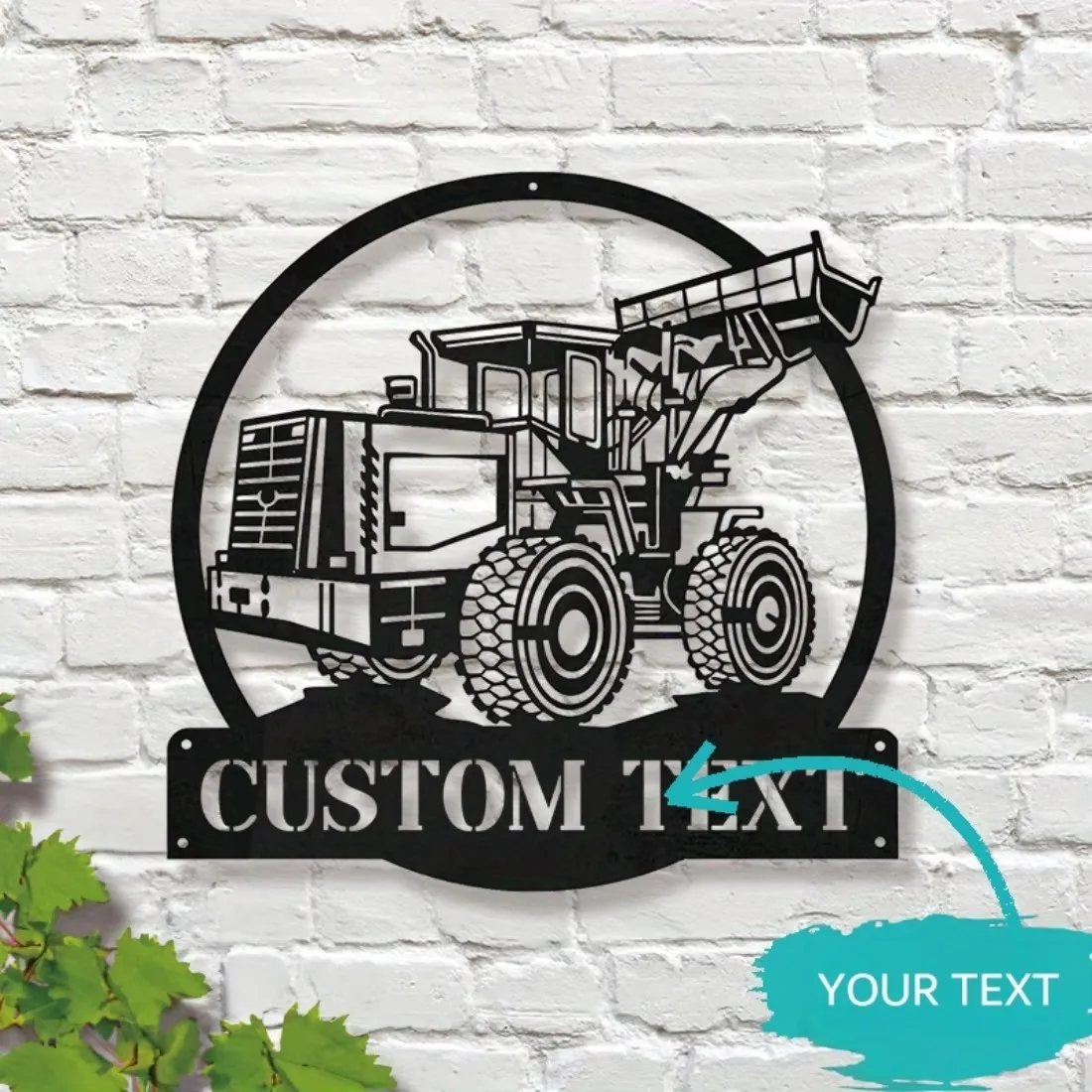 CIFbuy Rustic Custom Wheel Loader Truck Metal Sign, Wall‑Mount Power‑Free Decor Gift for Heavy Machinery Operators