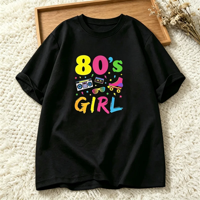 I'm An 80s Kinda Girl Unisex T‑Shirt Retro 1980s Nostalgia Graphic Tee Men Women Vintage Cassette Sunglass Casual Short Sleeve