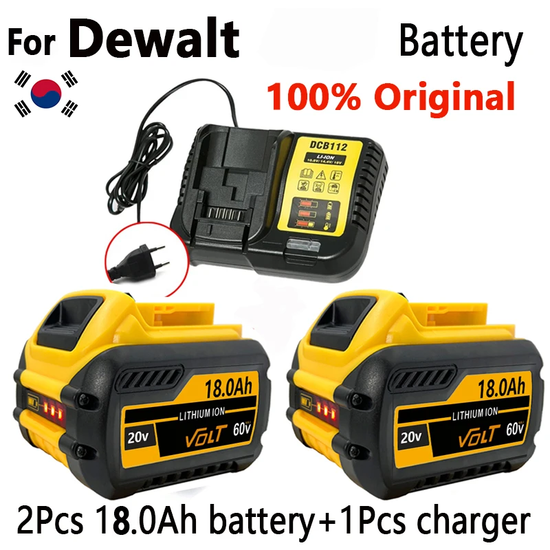 🏆 Original battery For 20v/60V  DCB606 DCB182 DCB205 DCB206 DCB209 power tool 20V battery 12AH 18AH 