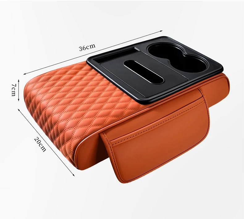 Multifunctional Side Storage Paper Box Increase Height Car Central Cushion Mat Universal Armrest Cover Artificial Leather
