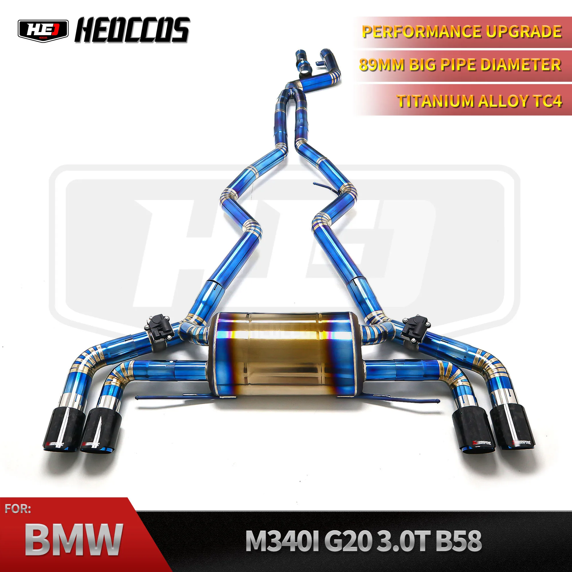 

HEO Performance Valvetronic Exhaust for BMW G20 M340/M340i G22 M440/M440i 3.0T 2019-2023 Valved Sport Catback Muffler Exhaust