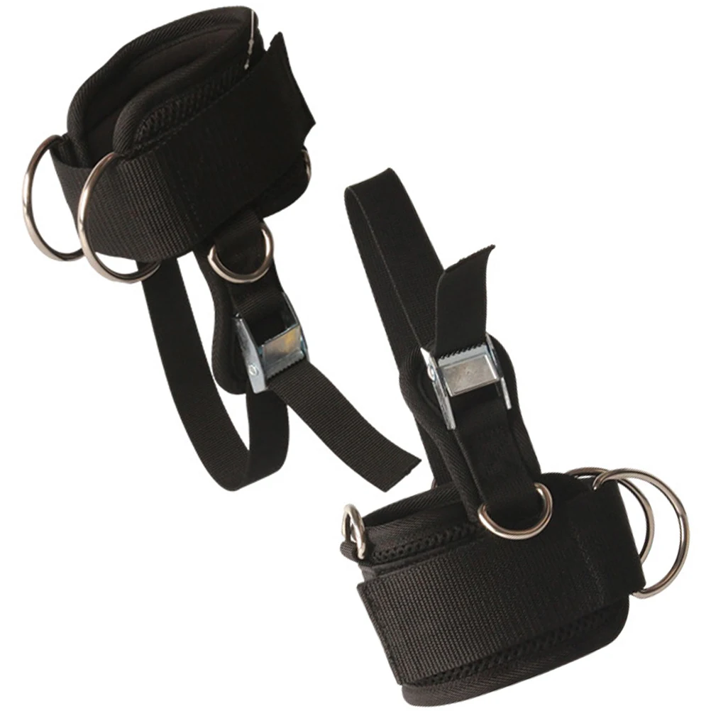 

2 Pcs Ankle Straps for Gym Sports Wrap Monkey Cable Attachment Workout Black Machine Fitness
