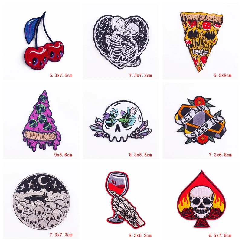 Parche bordado termoadhesivo calavera – Punk para chaquetas y jeans - imagen 2