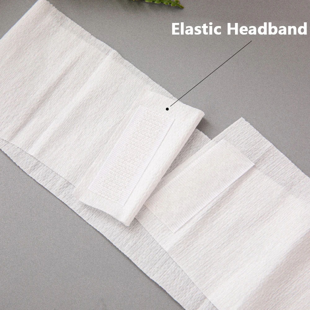 50 Pieces Disposable Spa Facial Headbands Stretch Non-Woven Soft Skin Care Hair Band with Convenient Closure for Women Girls