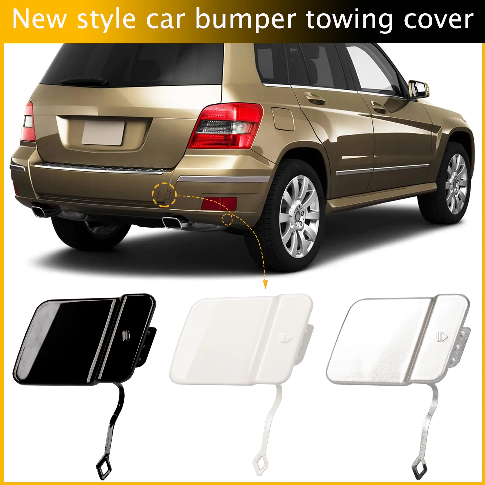 

Rear Bumper Tow Hook Cap Towing Eye Cover For Mercedes Benz X204 GLK300 GLK350 2009-2012 2048853223 A2048853223 Passenger Side
