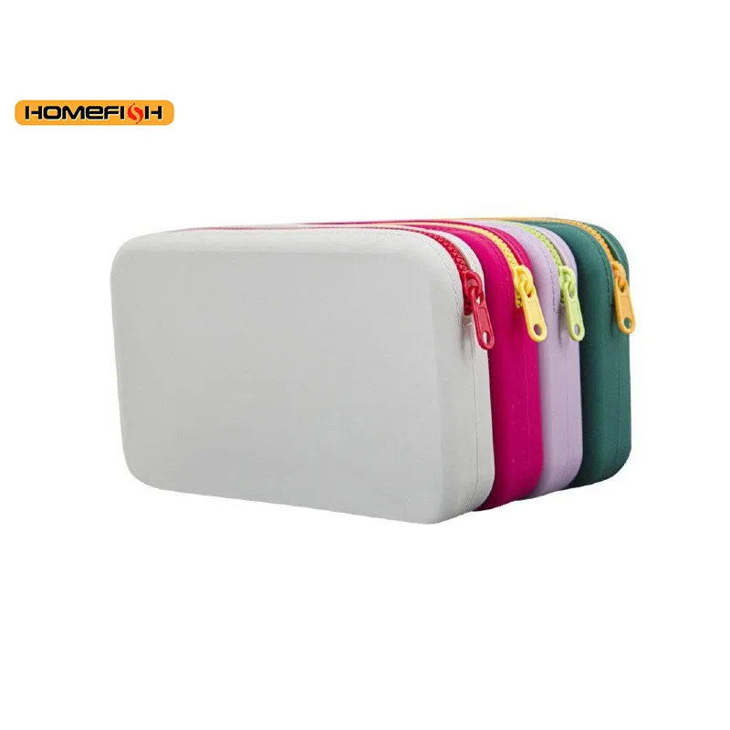 HOMEFISH Quadratische Kosmetiktasche mit großer Kapazität, multifunktionaler Aufbewahrungsorganizer für digitale Accessoires für Zuhause und Reisen – Detail 2