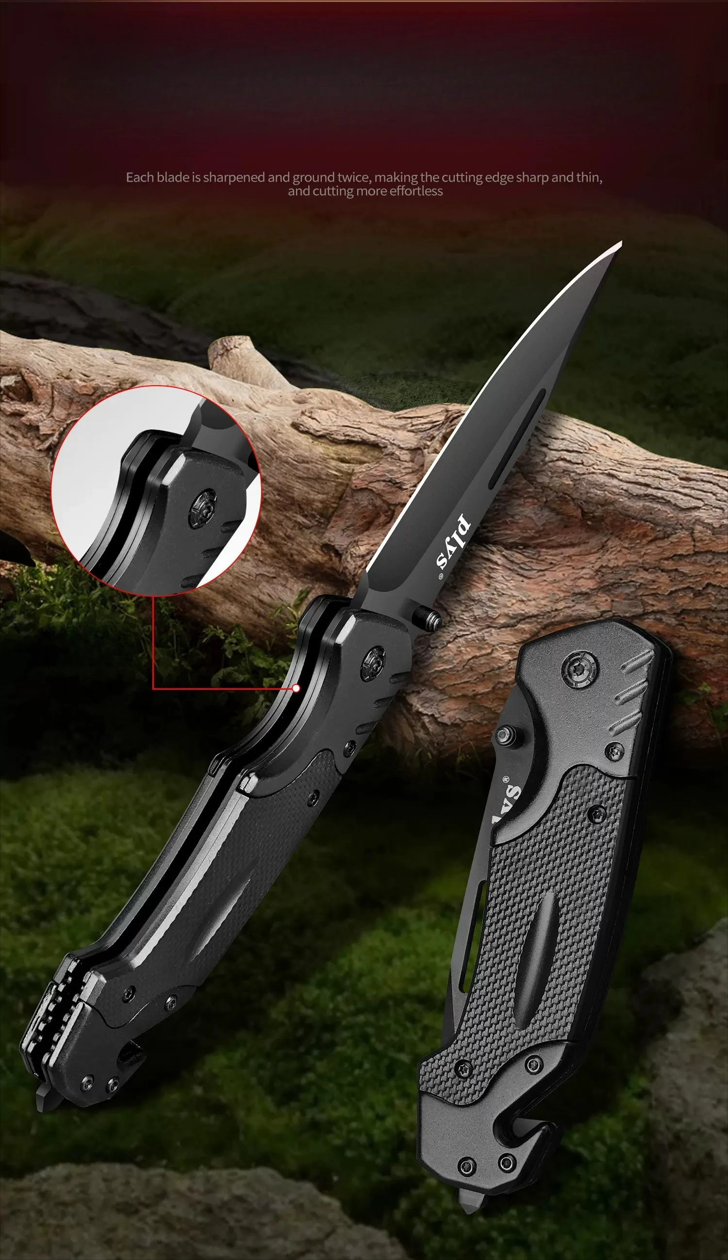Outdoor Edelstahl Klappmesser Camping Taschenmesser Multifunktionales Haushaltsmesser Obstmesser Hohe Härte Scharfe Klingen – Detail 10
