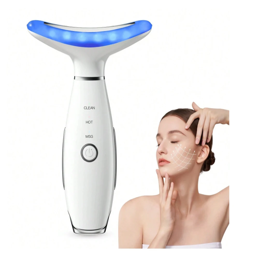 Neck Face Beauty Device Lifting  Photon Therapy Vibration Facial Massager Double Anti Wrinkles Device Tightening Neck Skin Care