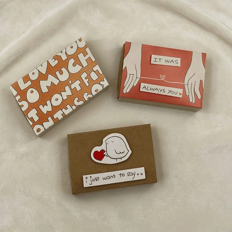I Love You Handmade Box Card Romantic Message Box for Valentines Day Anniversary Gift Unique Keepsake for Girlfriend Boyfriend