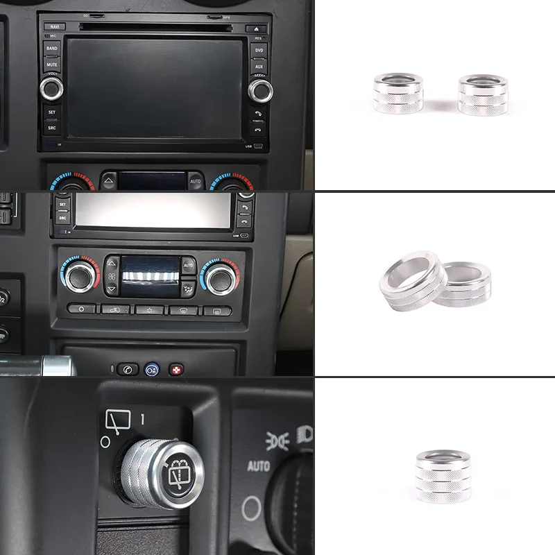 Aluminum alloy Car Air Conditioner Volume Media Rear Wiper Adjustment Knob Cover For Hummer H2 2003-2007 Car Accessories