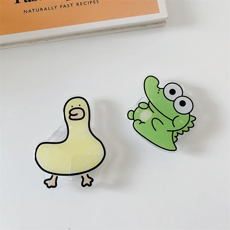 Korea Cartoon Big Eyed Crocodile Duck Griptok Bracket For iPhone Samsung Universal Phone Accessories Phone Holder Grip Tok Stand