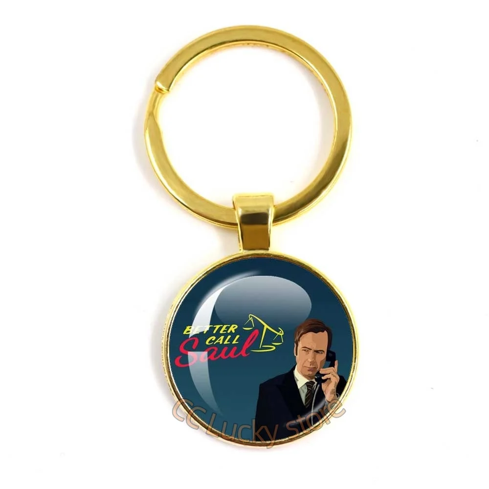 Llavero de la famosa serie de televisión estadounidense Better Call Saul, Los Pollos Hermanos, para llavero de 25 mm, accesorios colgantes, joyería de cabujón