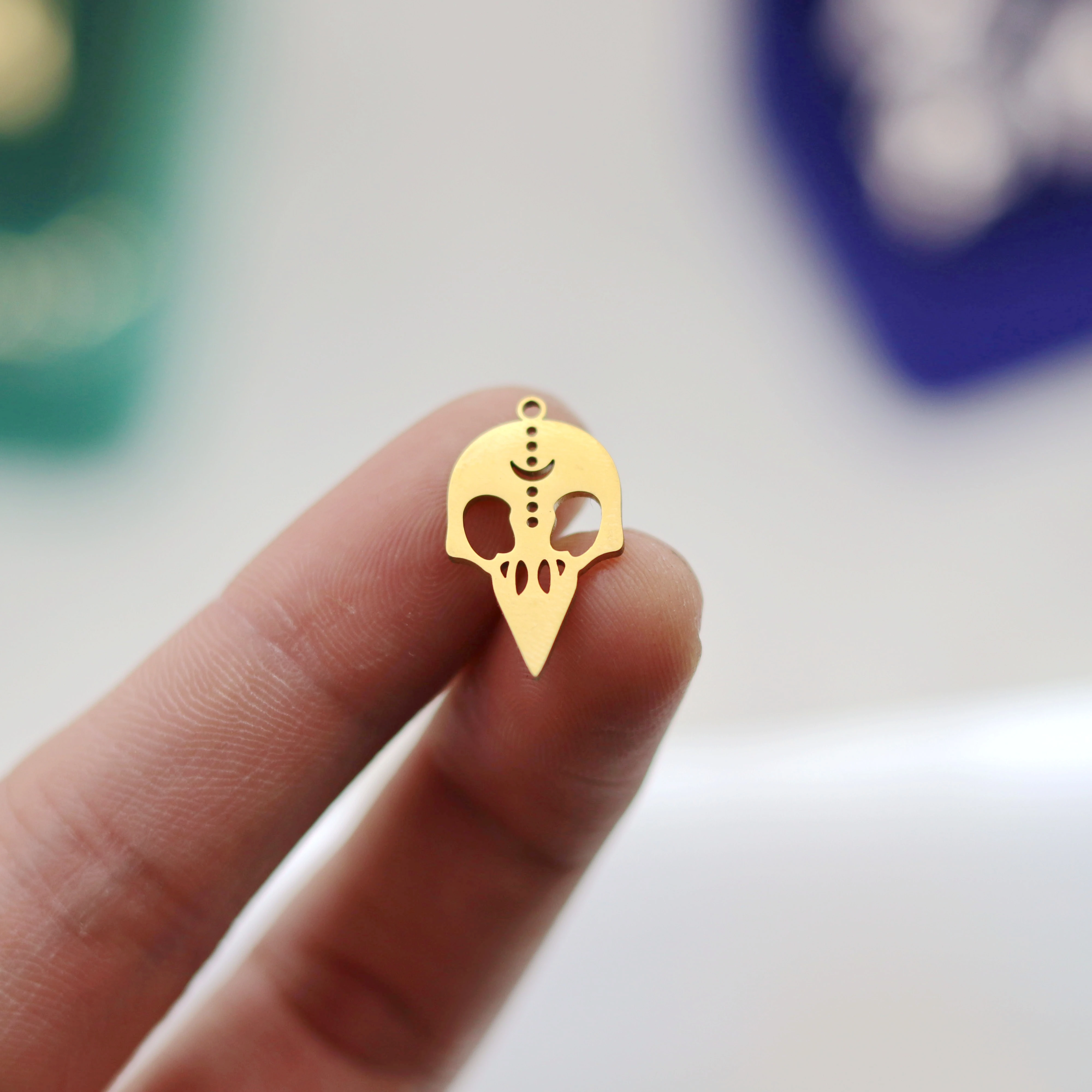 3 قطعة نورس الآلهة أودين الغراب الجمجمة قلادة جالبة للحظ لصنع المجوهرات أساور أقراط القمر الطوطم الفولاذ المقاوم للصدأ لتقوم بها بنفسك اكسسوارات