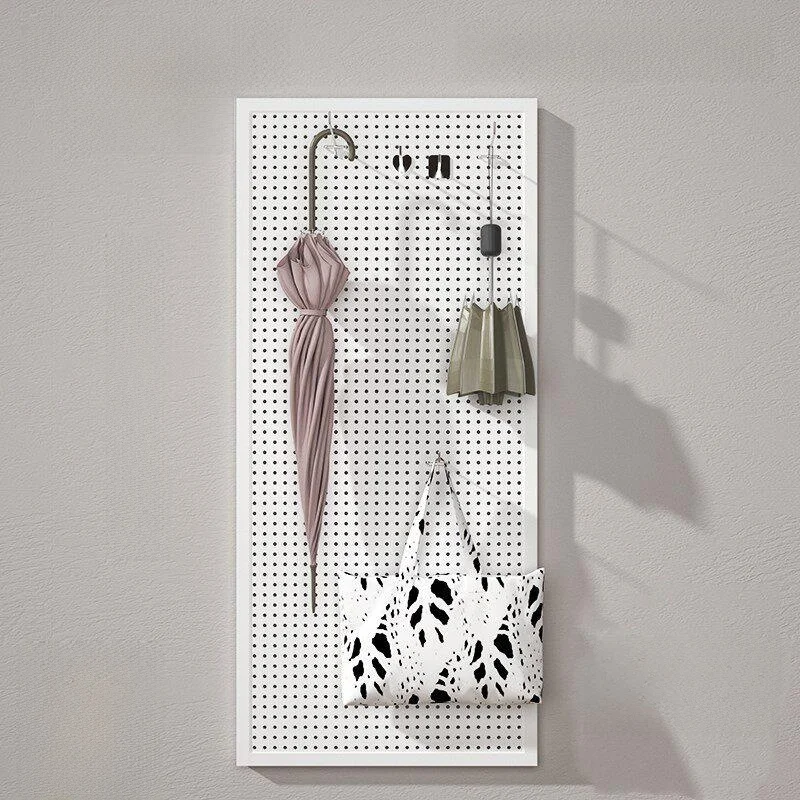 Stainless Steel round Hole Storage Rack Display Shelf Hardware Tools Hanging Board Wall Multi-Function Organization Holder