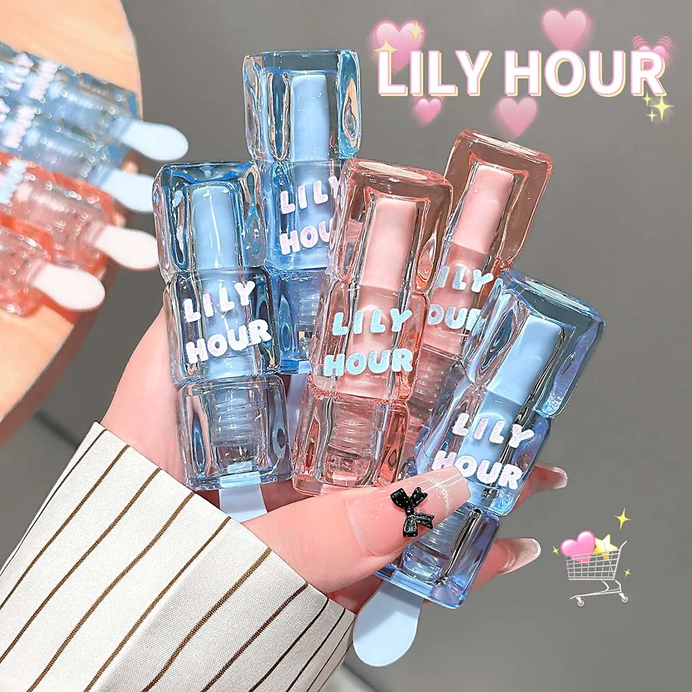 LILY HOUR Ice Cream Lip Gloss Mirror Shine Hydrating Lip Oil Long Lasting Non-sticky Plump Lips Transparent Cute Lip Makeup