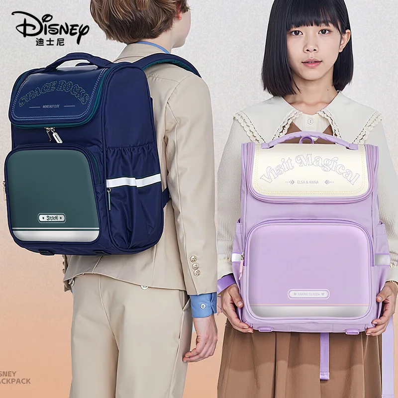 Disney New Orthopedic School Bag Boy Girl Grade 1-3 Primary Student Shoulder Backpack Large Capacity Light Kids Gifts Mochilas